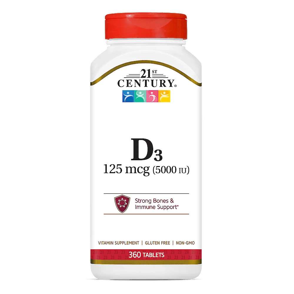 21st Century Vitamin D3 125 Mcg (5000 Iu) 360 Tabs