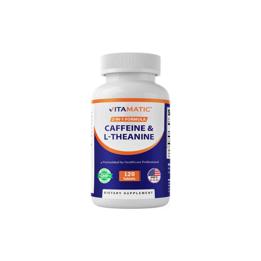 Vitamatic L-Theanine 200mg with Caffeine 100mg - 120 Tablets