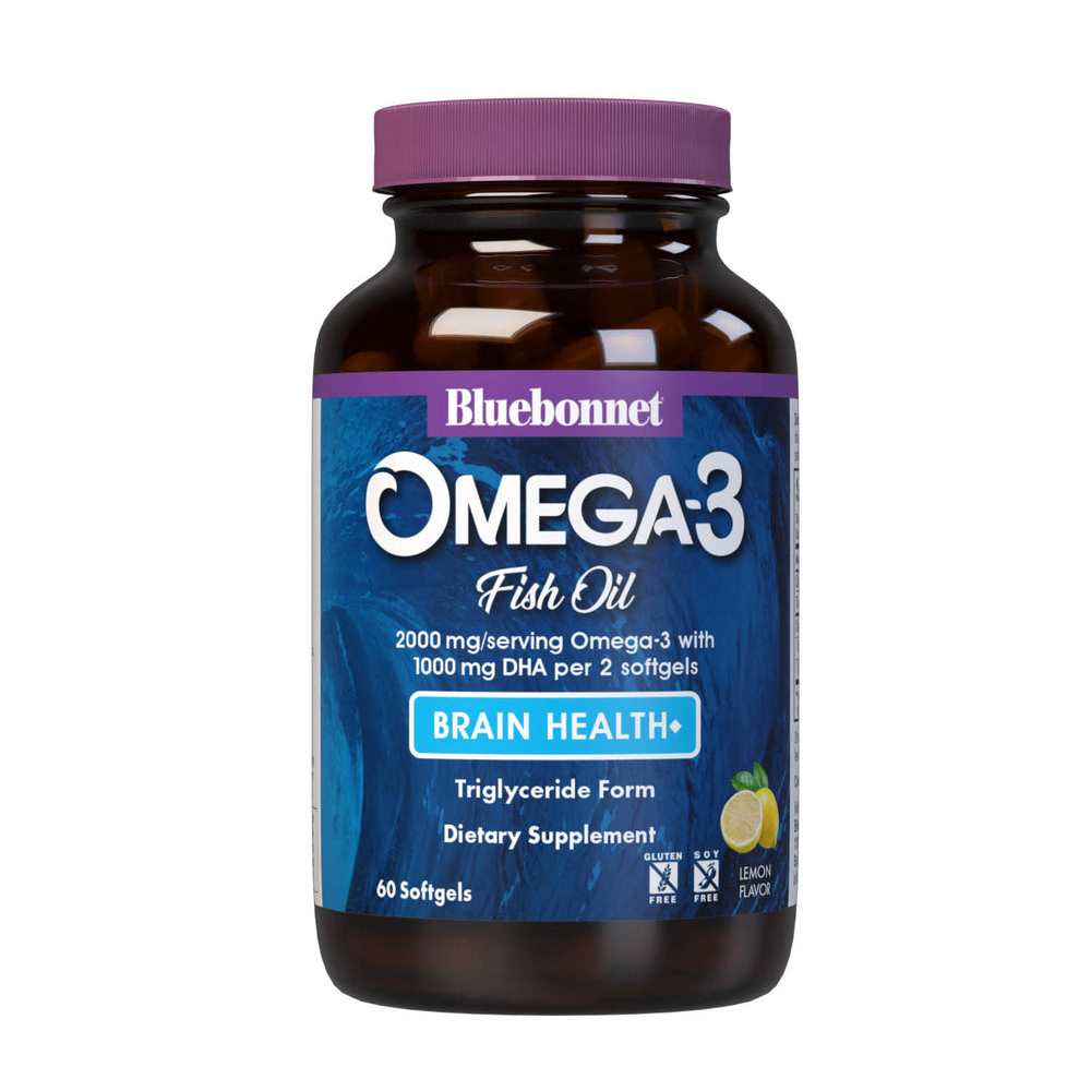 Bluebonnet Nutrition Omega-3 Fish Oil Brain Health 60 Softgels