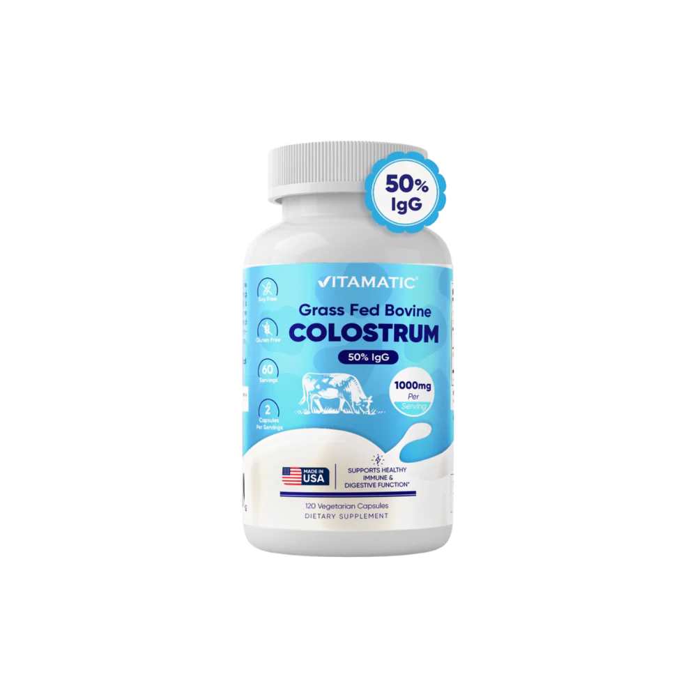 Vitamatic Bovine Colostrum 50% IgG 1000mg - 120 Vegetarian Capsules