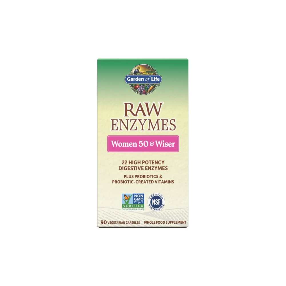 Garden of Life RAW Enzymes Women 50 & Wiser Digestive Health 90 Capsules