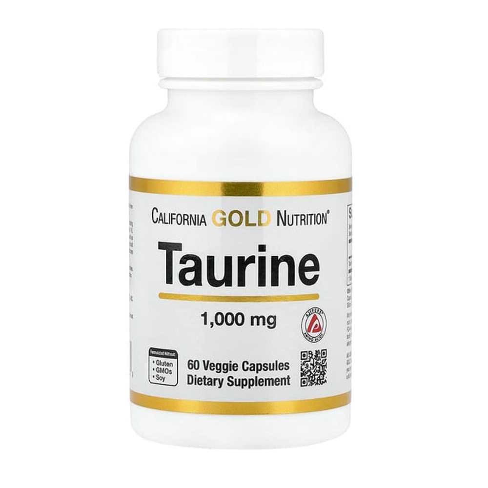 California Gold Nutrition, Taurine, 1,000 Mg, 60 Veggie Capsules
