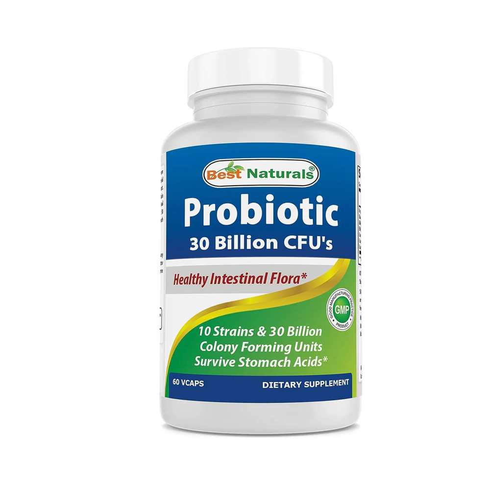 Best Naturals Probiotic 10 Strains & 30 Billion CFU's 60 Vegetarian Capsules