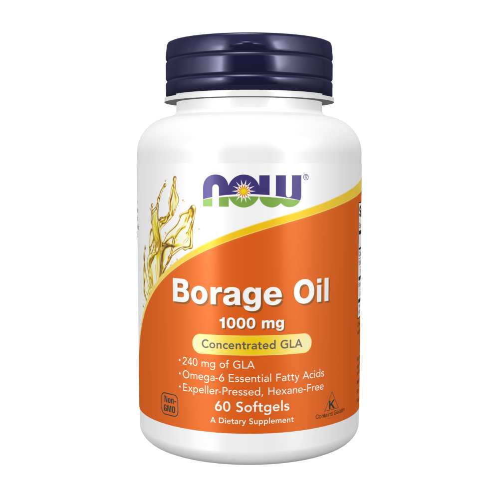 Now Foods Borage Oil – 1000 Mg with 240 Mg Gla – Omega-6 Fatty Acid Support – 60 Softgels
