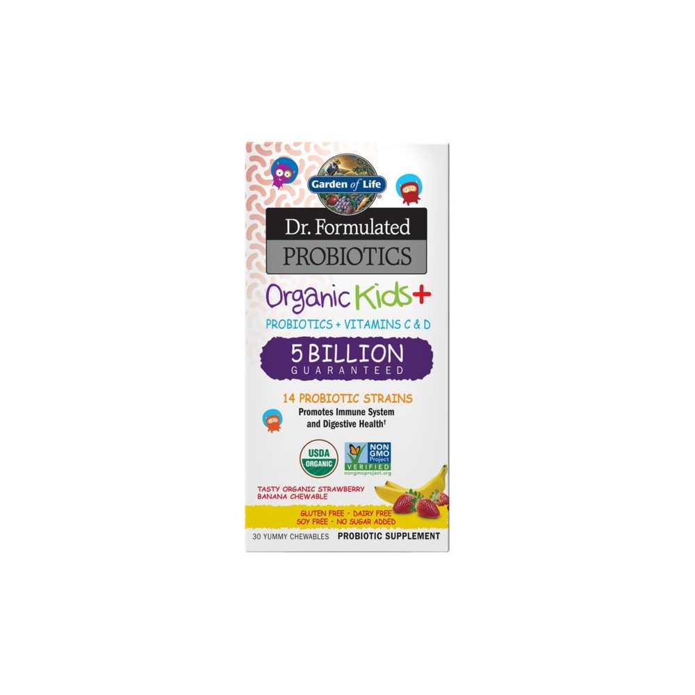 Garden of Life Dr. Formulated Probiotics Organic Kids+ Cooler Strawberry Banana 30 Chewables