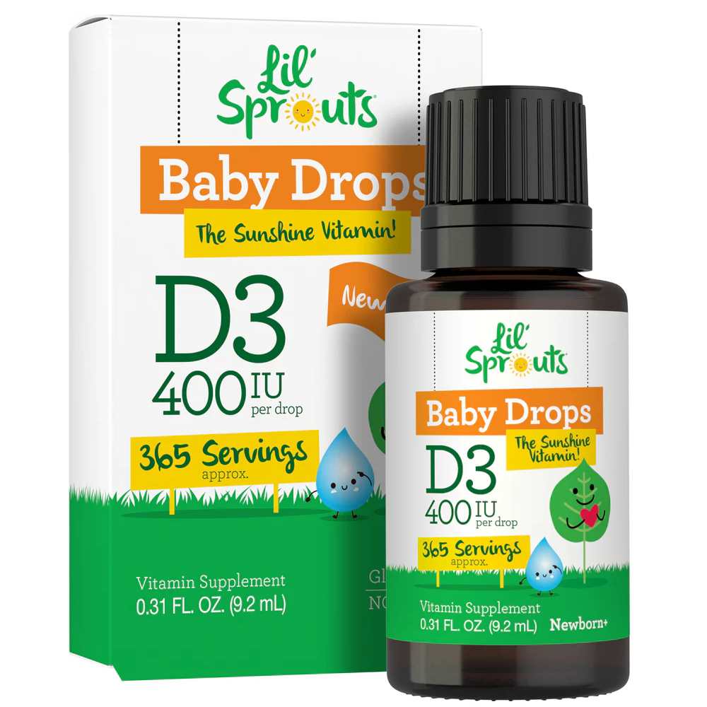 Lil Sprouts Vitamin D-3 for Babies 400IU | 0.31oz Liquid