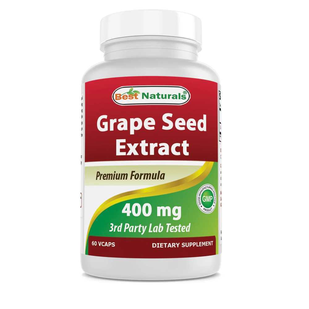 Best Naturals Grape Seed Extract 400 mg 60 Vegetarian Capsules