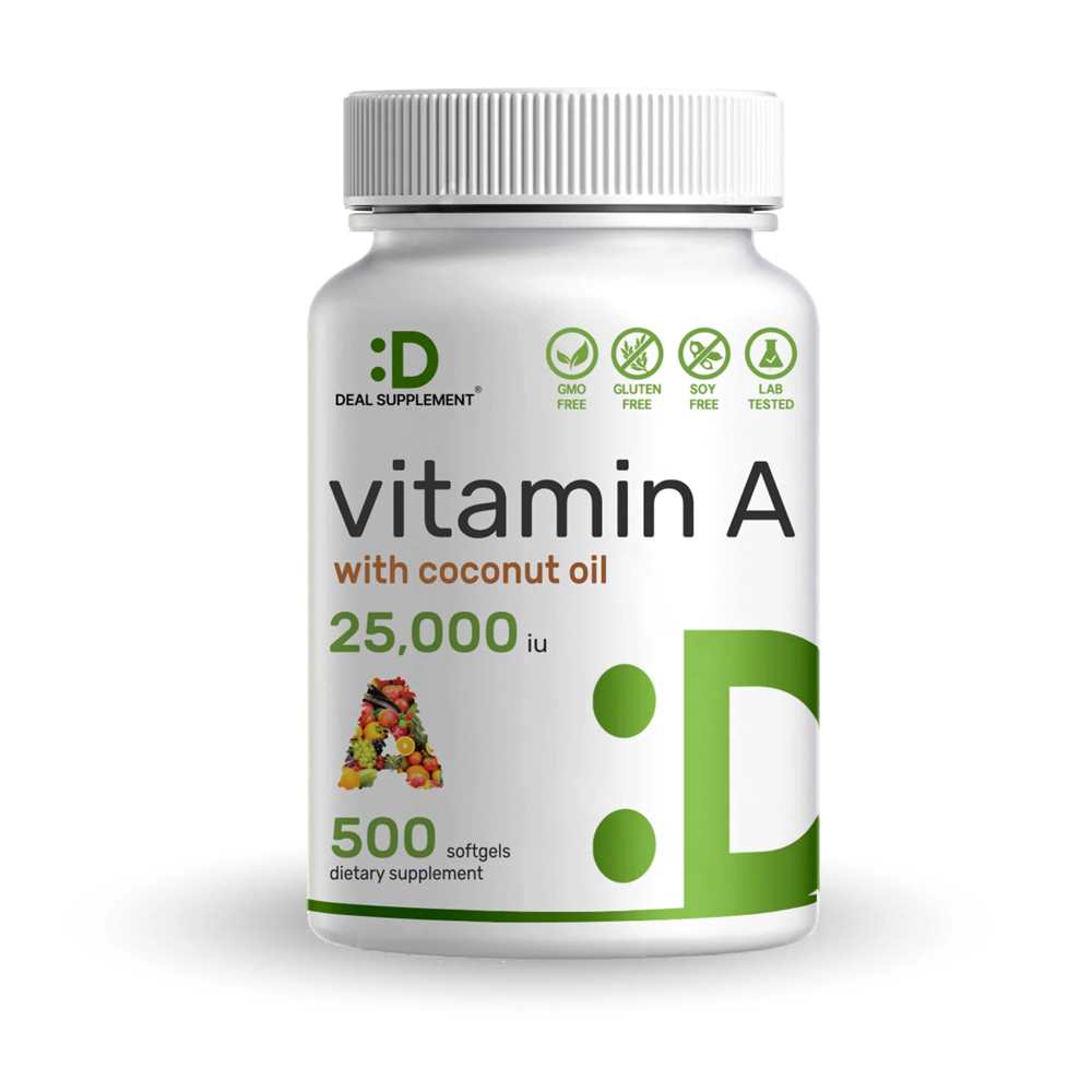 Deal Supplement High Potency Vitamin A 25000 IU, 500 Coconut Oil Softgels