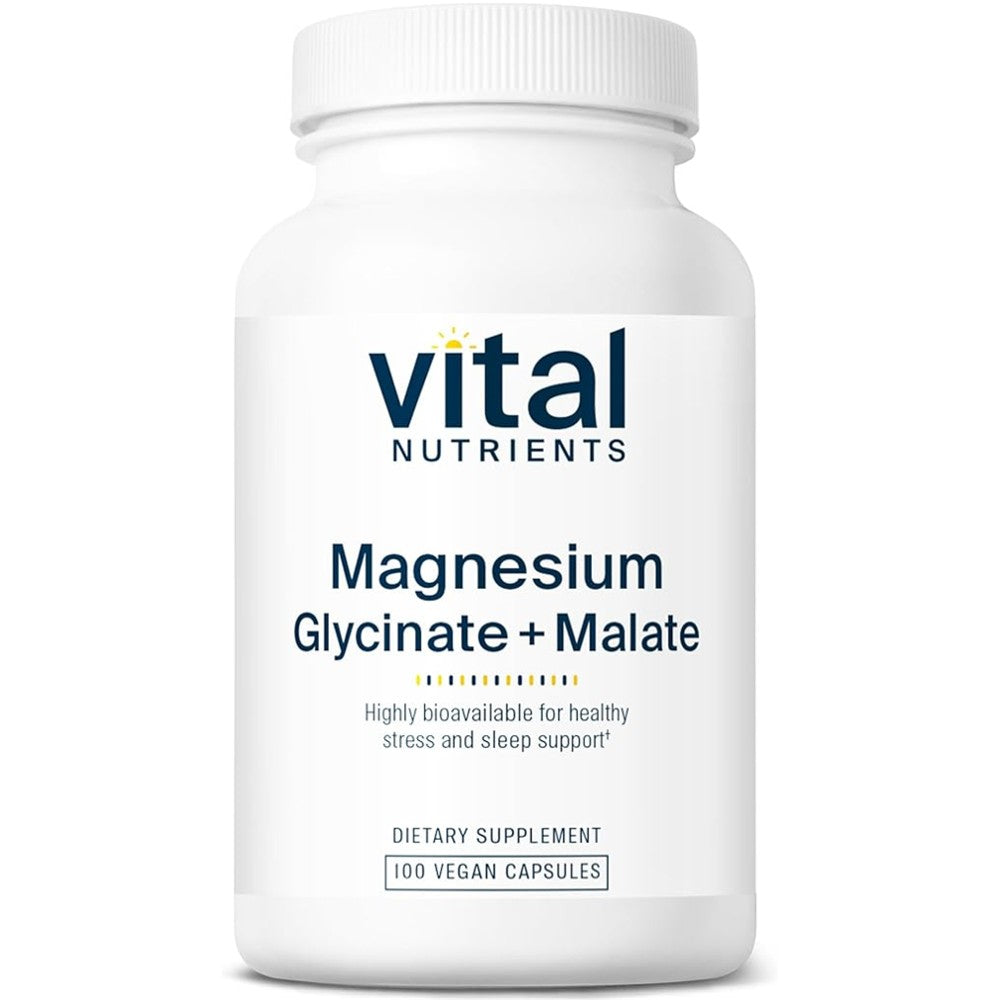 Vital Nutrients Magnesium Glycinate + Malate – Stress & Sleep Support