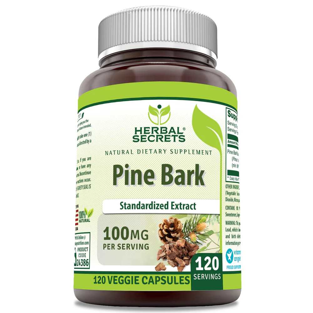 Herbal Secrets Pine Bark Extract 100 Mg 120 Veggie Capsules