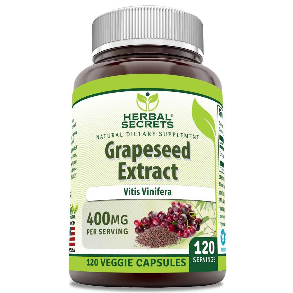 Herbal Secrets Grapeseed Extract 400 Mg 120 Veggie Capsules
