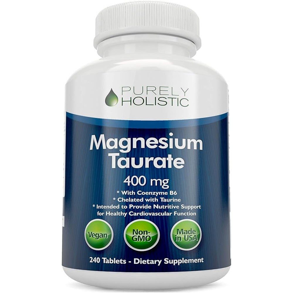 Purely Holistic Magnesium Taurate 400mg with Coenzyme B6 - 240 Tablets