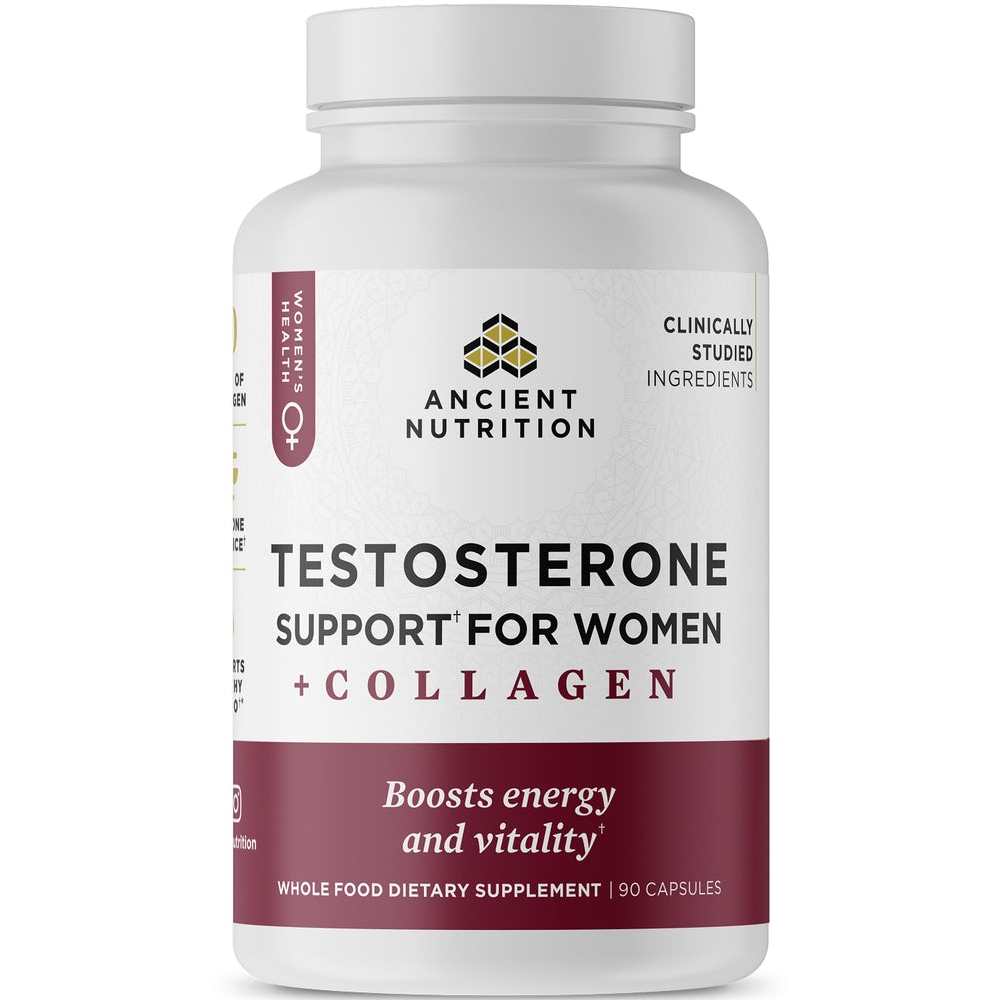 Ancient Nutrition Testosterone Support for Women + Collagen 90 caps