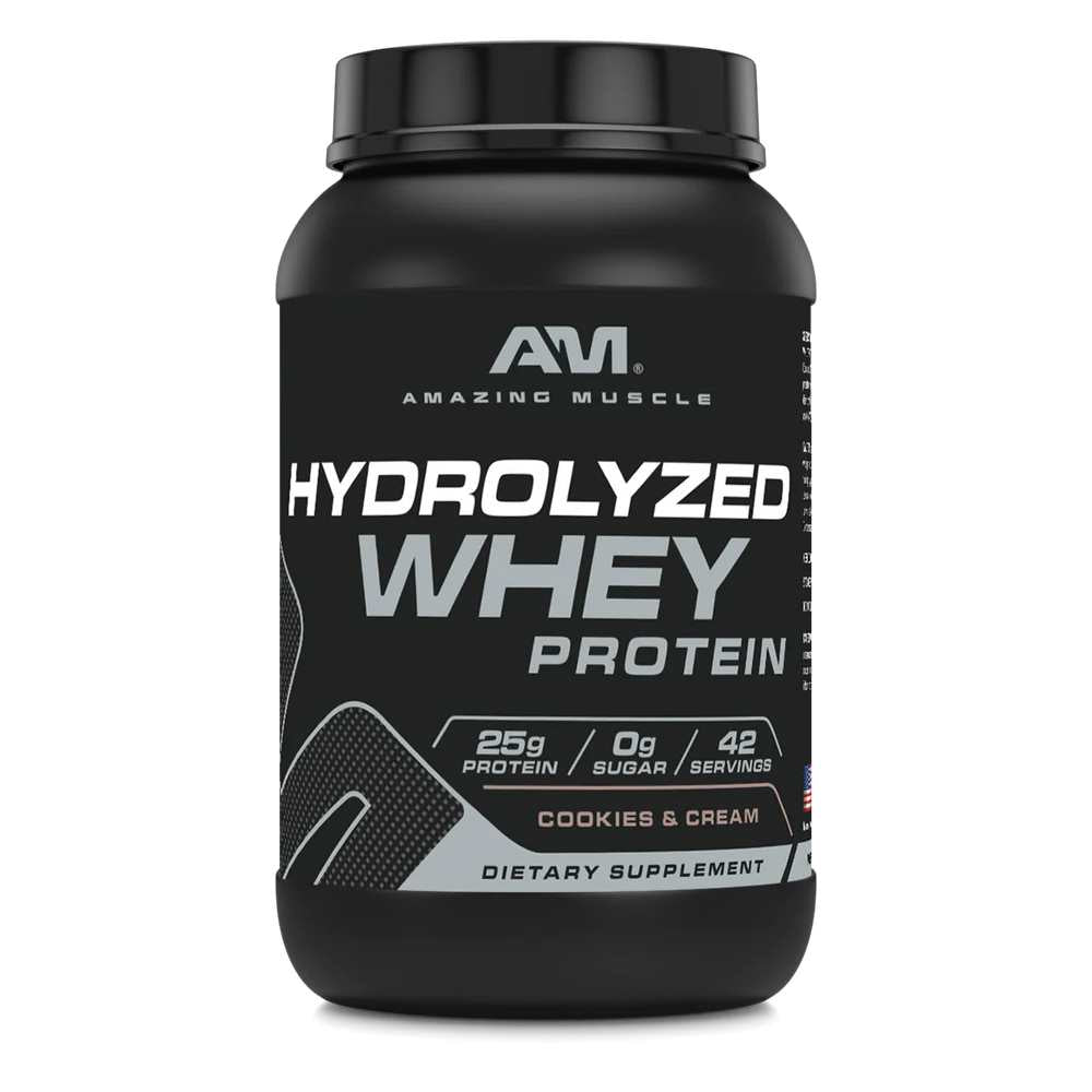 Amazing Muscle Hydrolyzed Whey Protein Powder Cookies & Cream Flavor 1.36kg