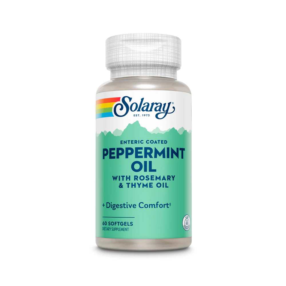 Solaray Peppermint Oil, Enteric Coated 60 Softgels