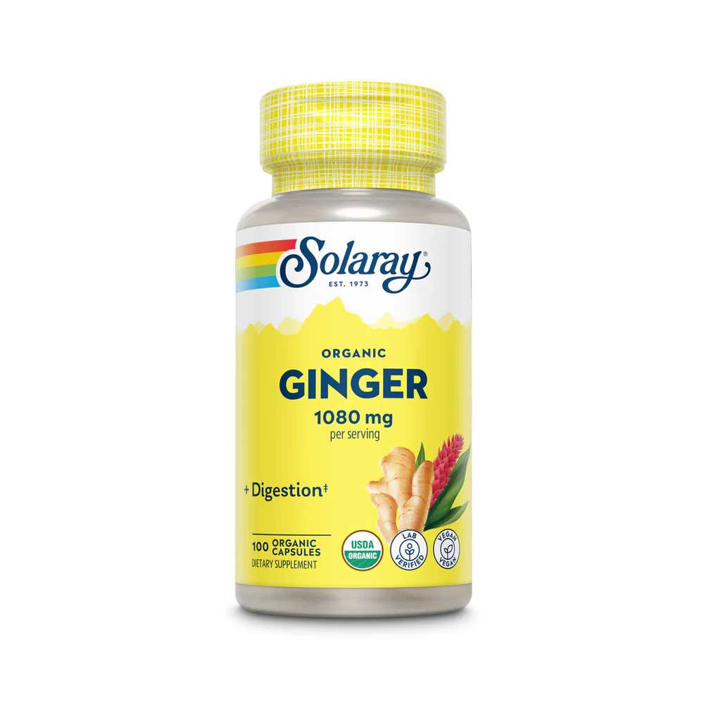 Solaray Organic Ginger Root 1080mg 100 Caps