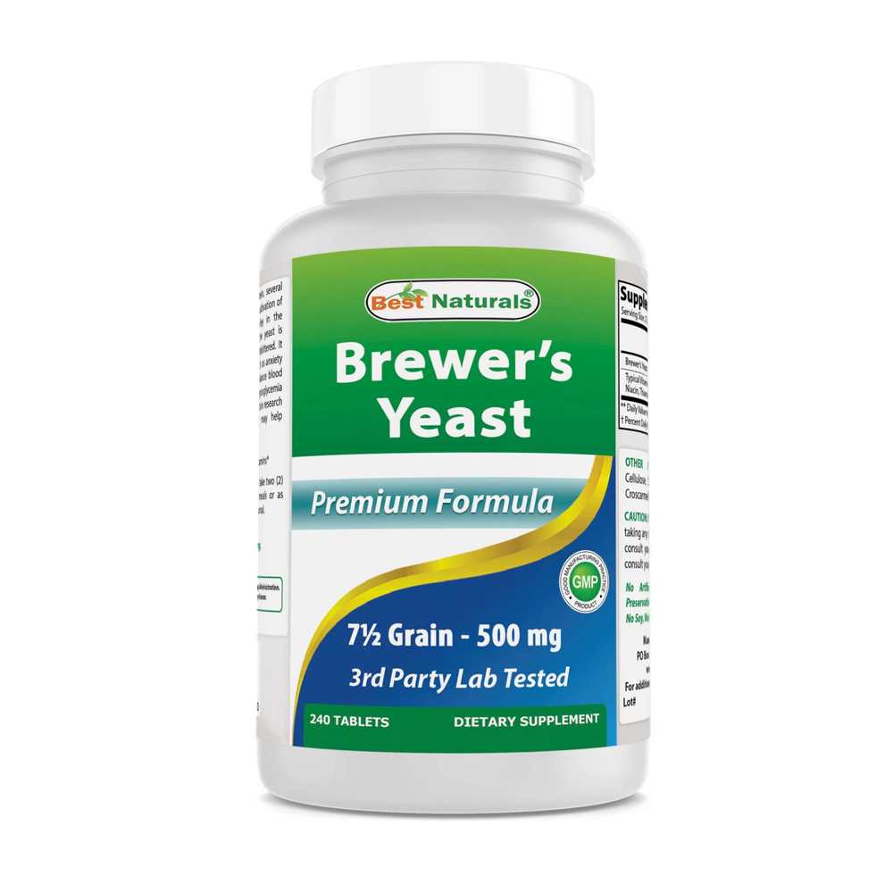 Best Naturals Brewers Yeast 7-1/2 Grains 1000 mg 240 Tablets