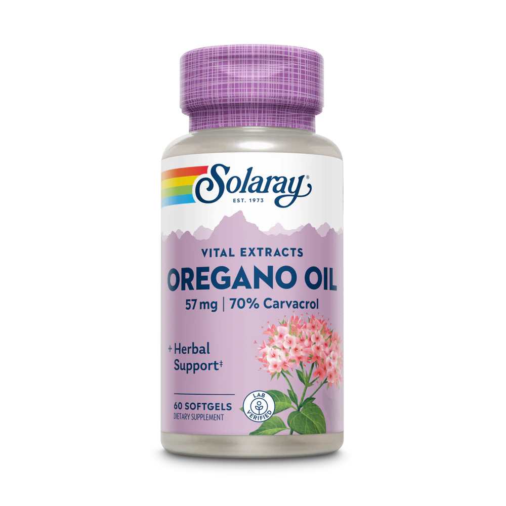 Solaray Oregano Oil 70% Carvacrol, 57mg 60 Softgels
