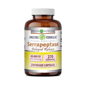 Amazing Formulas Serrapeptase Delayed Release 40000 Iu 270 Veggie Capsules