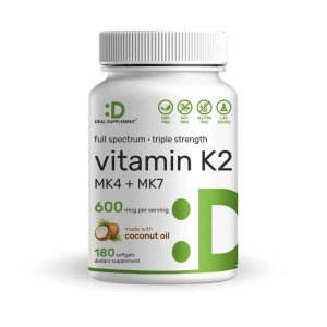Deal Supplement Vitamin K2 600mcg, 180 Virgin Coconut Oil Softgel