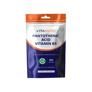 Vitamatic Pantothenic Acid Pure Powder 500 mg With Vitamin B5 100g