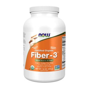 Now Foods Fiber-3 Powder – Certified Organic Soluble Fiber with Fos – 16 Oz (454 G)