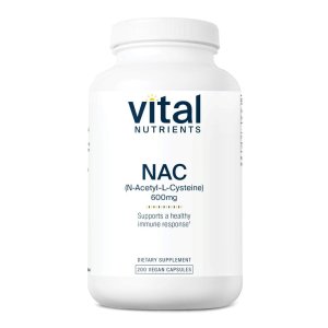 Vital Nutrients NAC (N-Acetyl-L-Cysteine) 600mg – Immune & Antioxidant Support | 200 Vegan Capsules