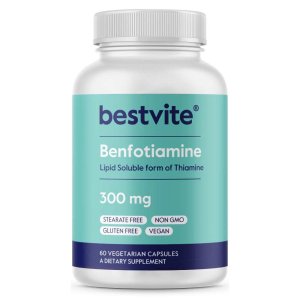 BestVite Benfotiamine – Lipid-Soluble Thiamine – 300mg – 60 Vegetarian Capsules