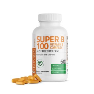 Bronson Vitamins Super Vitamin B 100 Complex Sustained Release 60 Tabs