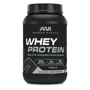 Amazing Muscle Whey Protein Isolate & Concentrate Powder Vanilla Flavor