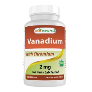 Best Naturals Vanadium 2 mg with Chromium Polynicotinate 200 mcg 180 tabs