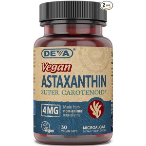 DEVA Vegan Astaxanthin Super Carotenoid 4mg - Microalgae-Powered Antioxidant