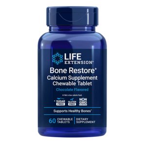 Life Extension Bone Restore Calcium (Chocolate) – 60 Chewable Tablets
