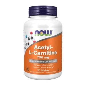 Now Foods Acetyl-L-Carnitine 750 Mg – Brain, Nerve & Energy Support – 90 Tablets