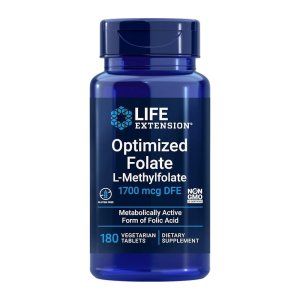 Life Extension Optimized Folate L-Methylfolate 1700mcg DFE – Non-GMO, Metabolically Active Form of Folic Acid Dietary Supplement | 100 Vegetarian Tablets