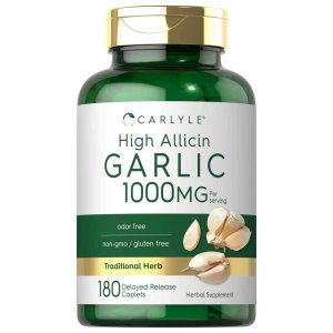 Carlyle Nutritionals Garlic High Allicin 1000mg per serving | 180 Caplets