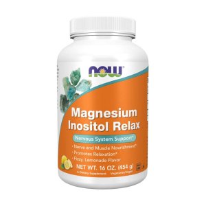 Now Foods Magnesium Inositol Relax – Fizzy Lemonade Flavor – Nervous System Support & Relaxation Formula – 16 Oz (454g) Powder
