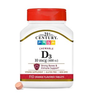 21st Century Vitamin D3 10 Mcg Chewable (400 Iu) 110 Tabs