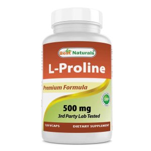 Best Naturals L-Proline 500 mg 120 Vegetarian Capsules