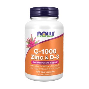 Now Foods C-1000 Zinc & D-3 – Immune Support – 100 Veg Capsules