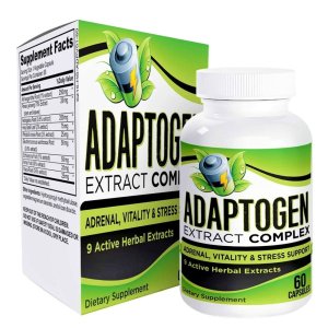 AdrenaVital Stress Relief & Vitality Complex - 9 Herbal Adaptogen Extracts, 60 Capsules