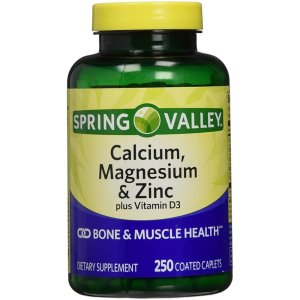Spring Valley Calcium Magnesium & Zinc Plus Vitamin D3 250 Caplets