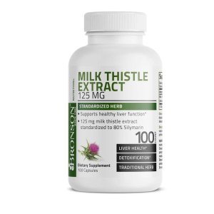 Bronson Vitamins Standardized Milk Thistle Seed Extract Silymarin - 125 Mg - 100 Capsules