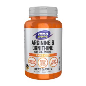 Now Sports Arginine & Ornithine 500 Mg / 250 Mg – 100 Veg Capsules