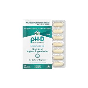pH-D Feminine Health Boric Acid Vaginal Suppositories 600 mg, 14 count