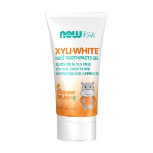 Now Foods Xyli-White Kid's Toothpaste Gel – Orange Splash – Fluoride & Sls-Free Formula – 3 Oz (85 G)