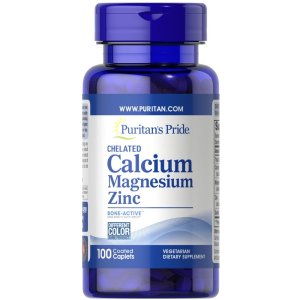 Puritan's Pride Chelated Calcium Magnesium Zinc – 100 Caplets