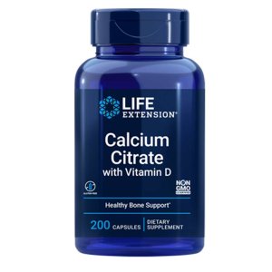 Life Extension Calcium Citrate with Vitamin D – 200 Capsules