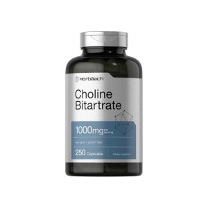 Horbäach Choline Bitartrate 1000mg per Serving | 250 Capsules