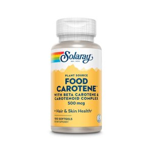 Solaray Food Carotene, Vitamin A As Beta Carotene 500 mcg 100 softgels